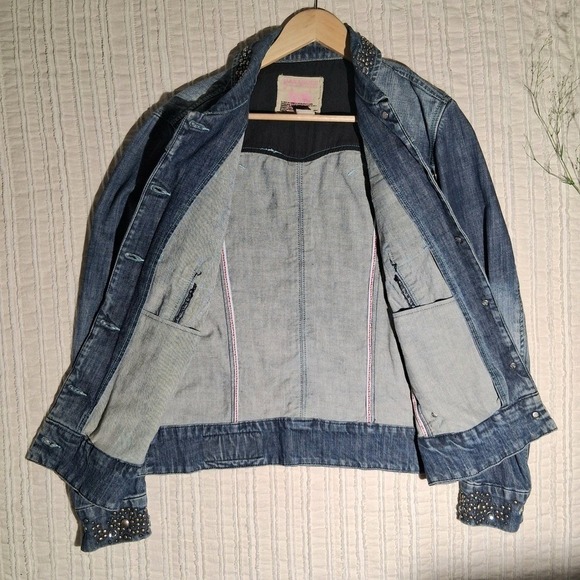 Vintage Western Cowgirl Festival Parasuco Studded Denim Women's Jacket - Picture 5 of 17